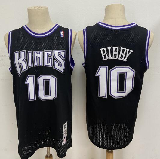 Camiseta Mike Bibby 10 Sacramento Kings Baloncesto Stitched Negro Hombre