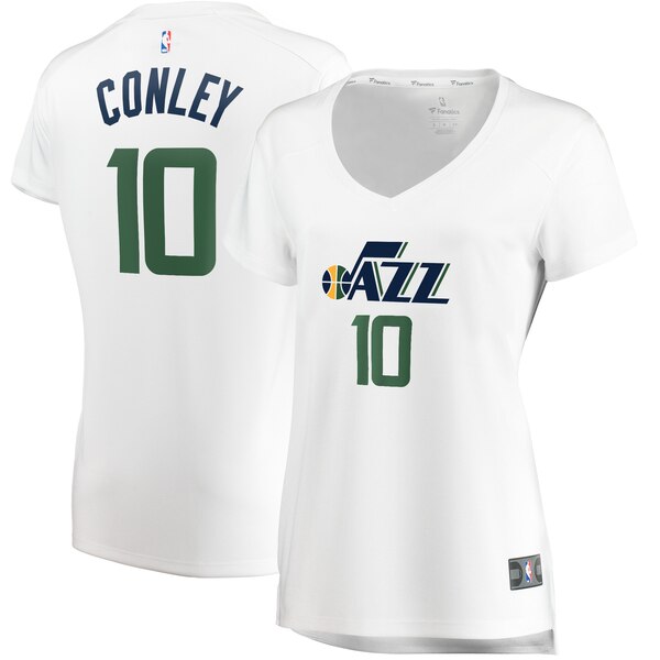 Camiseta Mike Conley 10 Utah Jazz association edition Blanco Mujer