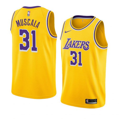 Camiseta Mike Muscala 31 Los Angeles Lakers Icon 2018-19 Amarillo Hombre
