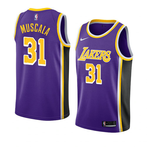 Camiseta Mike Muscala 31 Los Angeles Lakers Statement 2018-19 Púrpura Hombre