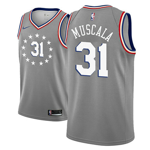 Camiseta Mike Muscala 31 Philadelphia 76ers Ciudad 2018-19 Gris Hombre
