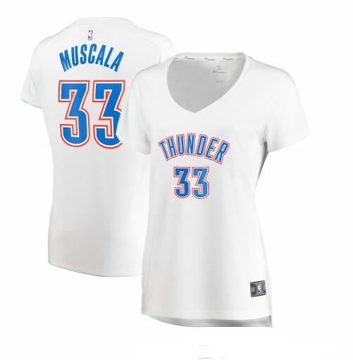 Camiseta Mike Muscala 33 Oklahoma City Thunder association edition Blanco Mujer