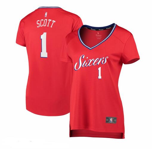 Camiseta Mike Scott 1 Philadelphia 76ers statement edition Rojo Mujer