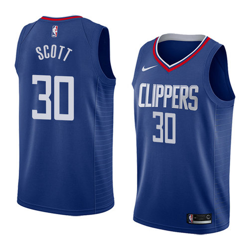 Camiseta Mike Scott 30 Los Angeles Clippers Icon 2018 Azul Hombre