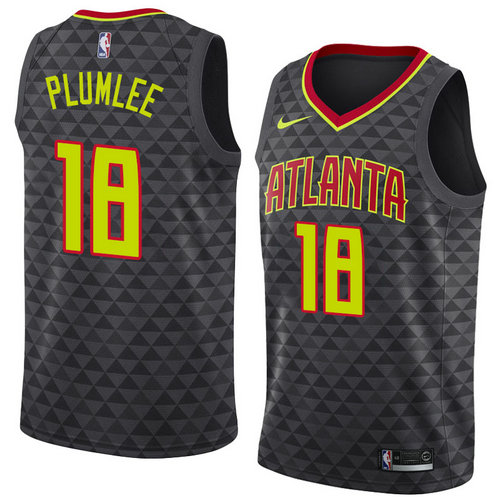 Camiseta Miles Plumlee 18 Atlanta Hawks Icon 2018-19 Negro Hombre