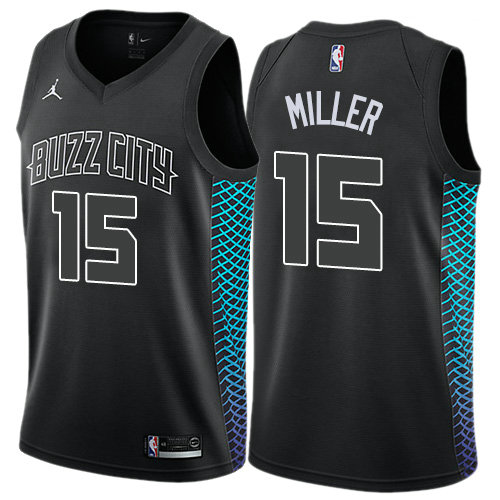 Camiseta Miller 15 Charlotte Hornets Ciudad 2017-18 Negro Hombre