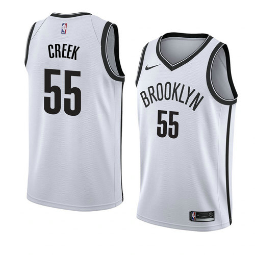 Camiseta Mitch Creek 55 Brooklyn Nets Association 2018 Blanco Hombre