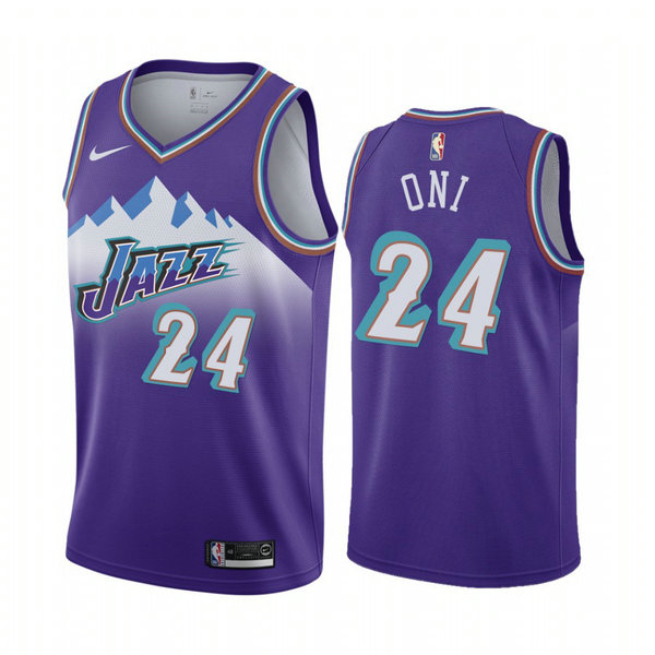 Camiseta Miye Oni 24 Utah Jazz 2020-21 Temporada Statement Púrpura Hombre