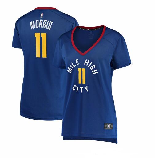 Camiseta Monte Morris 11 Denver Nuggets statement edition Azul Mujer