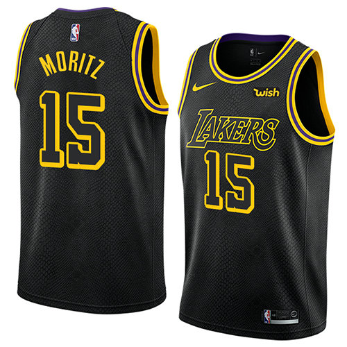 Camiseta Moritz Wagner 15 Los Angeles Lakers Ciudad 2017-18 Negro Hombre