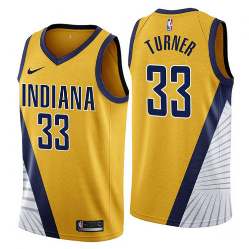 Camiseta Myles Turner 33 Indiana Pacers 2019-2020 amarillo Hombre