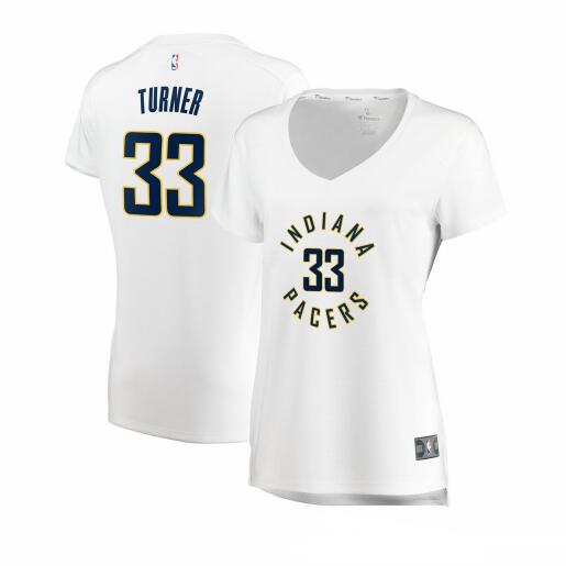 Camiseta Myles Turner 33 Indiana Pacers association edition Blanco Mujer