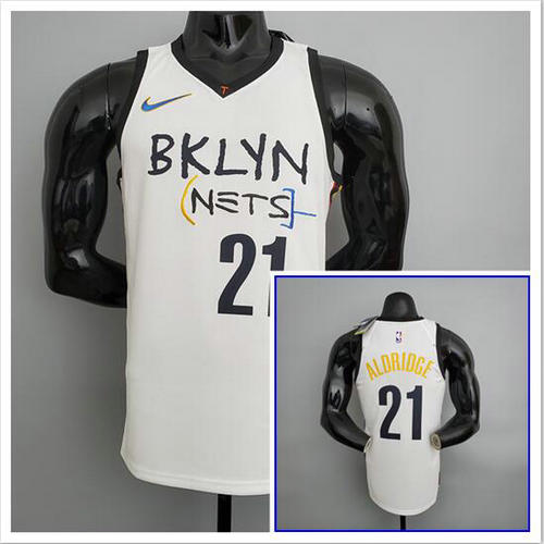 Camiseta NBA Aldridge 21 Brooklyn Nets NBA blanco Hombre