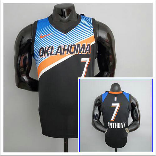 Camiseta NBA Anthony 7 Oklahoma City Thunder Edición Ciudad Negro Hombre