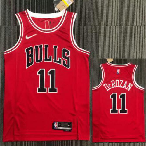 Camiseta NBA DEROZAN 11 Chicago Bulls 21-22 75 aniversario rojo Hombre