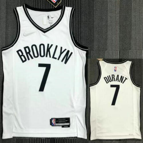 Camiseta NBA DURANT 7 Brooklyn Nets 21-22 75 aniversario blanco Hombre