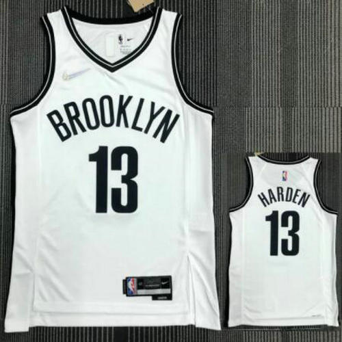 Camiseta NBA HARDEN 13 Brooklyn Nets 21-22 75 aniversario blanco Hombre