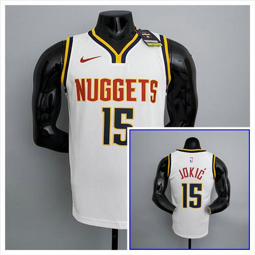 Camiseta NBA Jokic 15 Denver Nuggets NBA Limitado blanco Hombre