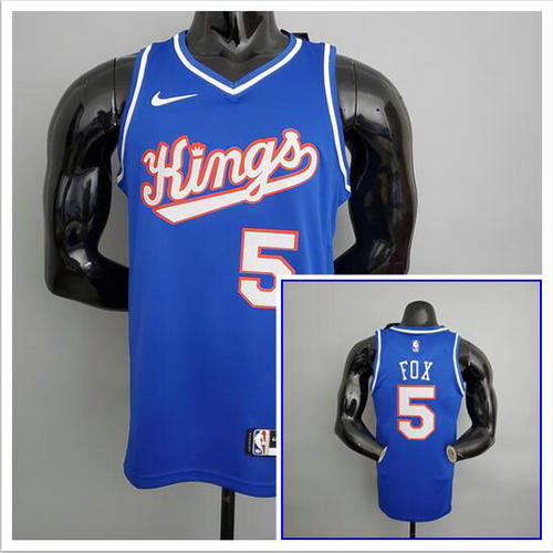 Camiseta NBA Kings Fox 5 Sacramento Kings NBA Azul Hombre