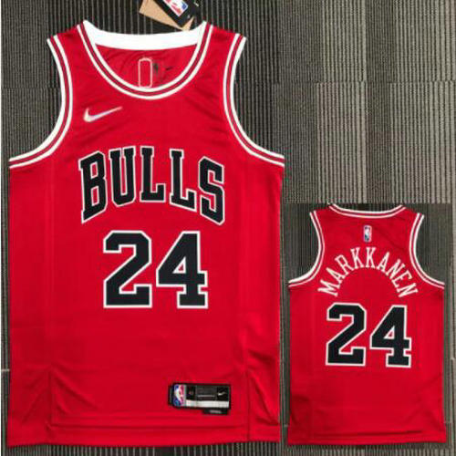 Camiseta NBA MARKKANEN 24 Chicago Bulls 21-22 75 aniversario rojo Hombre