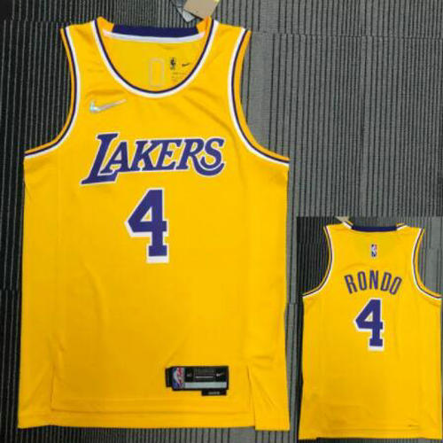 Camiseta NBA RONDO 4 Los Angeles Lakers 21-22 75 aniversario Amarillo Hombre