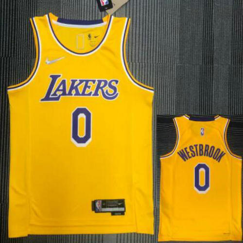 Camiseta NBA WESTBROOK 0 Los Angeles Lakers 21-22 75 aniversario Amarillo Hombre