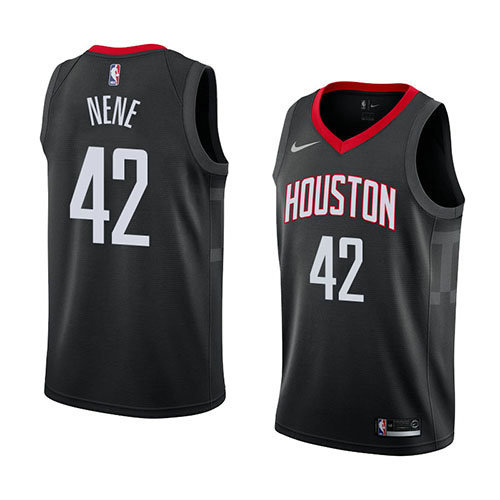 Camiseta Nene 42 Houston Rockets Statement 2018 Negro Hombre