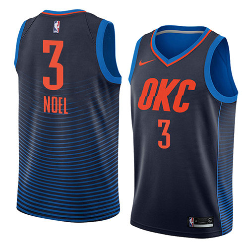 Camiseta Nerlens Noel 3 Oklahoma City Thunder Statement 2018 Azul Hombre