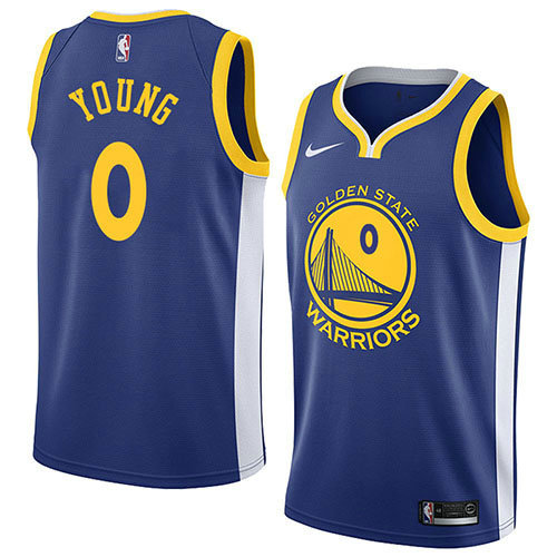 Camiseta Nick Young 0 Golden State Warriors Icon 2018 Azul Hombre