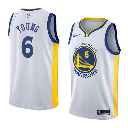 Camiseta Nick Young 6 Golden State Warriors Association 2018 Blanco Hombre
