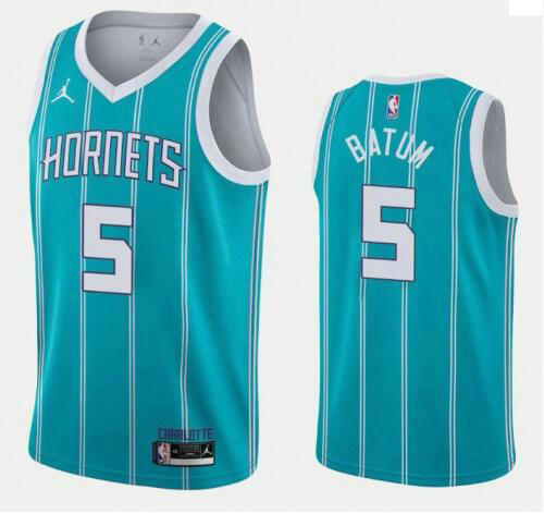 Camiseta Nicolas Batum 5 Charlotte Hornets 2020-21 Jordan Brand Icon Edition Swingman azul Hombre
