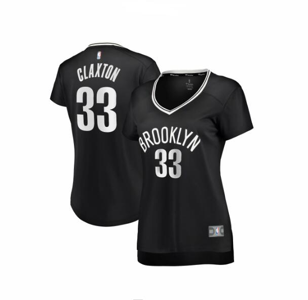 Camiseta Nicolas Claxton 33 Brooklyn Nets icon edition Negro Mujer