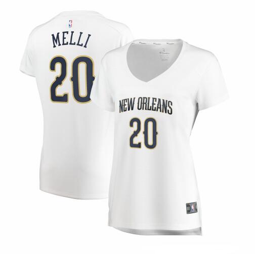 Camiseta Nicolo Melli 20 New Orleans Pelicans association edition Blanco Mujer