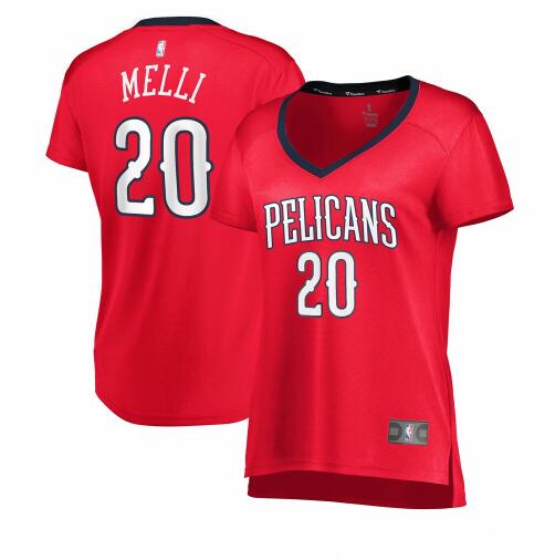 Camiseta Nicolo Melli 20 New Orleans Pelicans statement edition Rojo Mujer