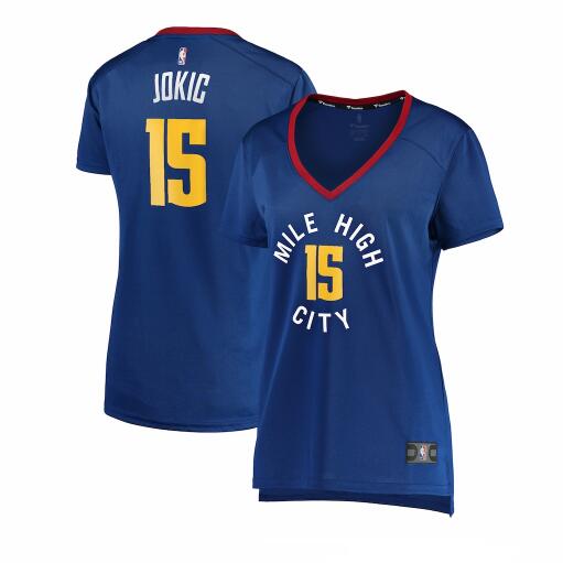 Camiseta Nikola Jokic 15 Denver Nuggets statement edition Azul Mujer
