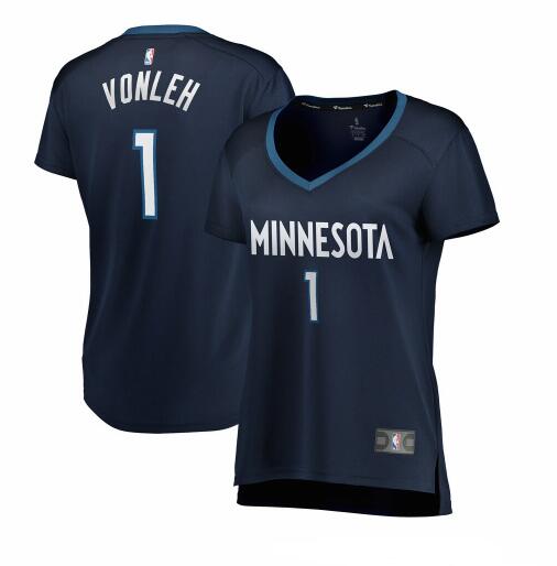 Camiseta Noah Vonleh 1 Minnesota Timberwolves icon edition Armada Mujer