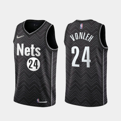 Camiseta Noah Vonleh 24 Brooklyn Nets 2020-21 Earned Edition negro Hombre