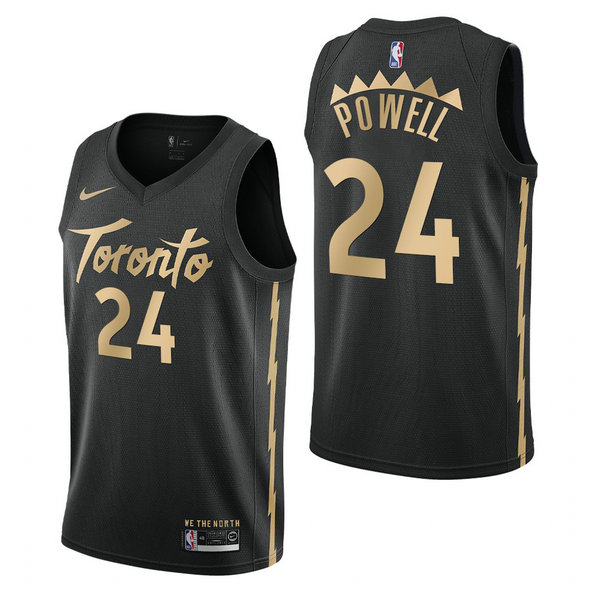 Camiseta Norman Powell 24 Toronto Raptors 2020-21 Temporada Statement Negro Hombre