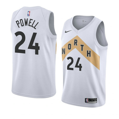 Camiseta Norman Powell 24 Toronto Raptors Ciudad 2018 Blanco Hombre
