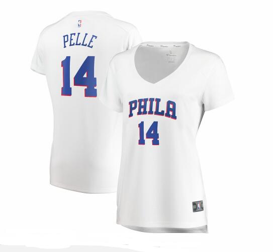 Camiseta Norvel Pelle 14 Philadelphia 76ers association edition Blanco Mujer