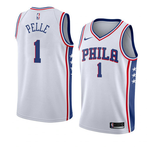 Camiseta Norvel Pelle 1 Philadelphia 76ers Association 2017-18 Blanco Hombre
