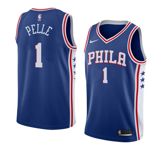 Camiseta Norvel Pelle 1 Philadelphia 76ers Icon 2018 Azul Hombre