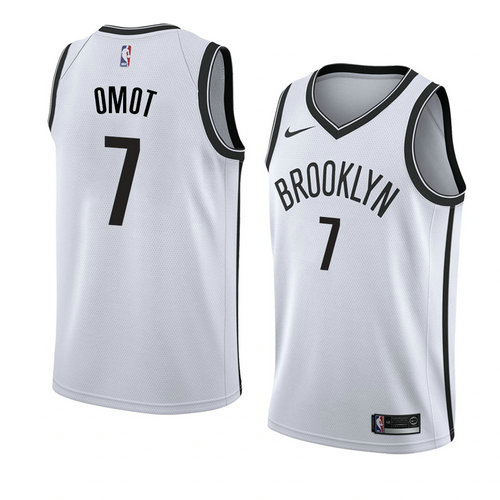 Camiseta Nuni Omot 7 Brooklyn Nets Association 2018 Blanco Hombre