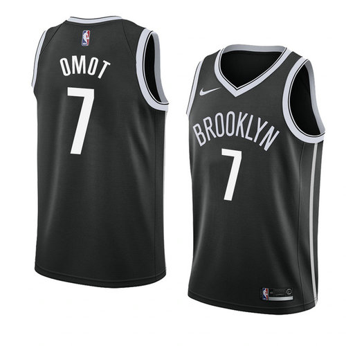 Camiseta Nuni Omot 7 Brooklyn Nets Icon 2018 Negro Hombre
