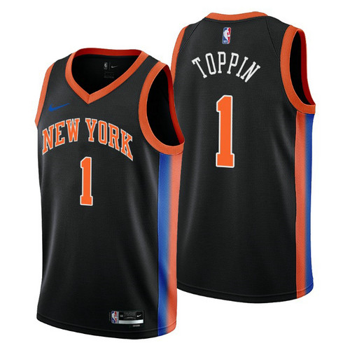 Camiseta Obi Toppin 1 New York Knicks 2022-2023 City Edition negro Hombre