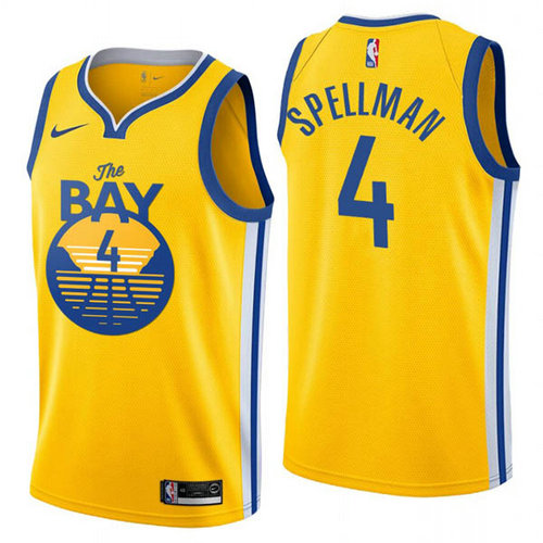 Camiseta Omari Spellman 4 Golden State Warriors ciudad 2019 amarillo Hombre