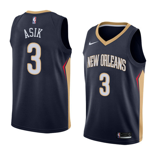 Camiseta Omer Asik 3 New Orleans Pelicans Icon 2018 Azul Hombre