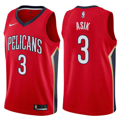 Camiseta Omer Asik 3 New Orleans Pelicans Statement 2017-18 Rojo Hombre