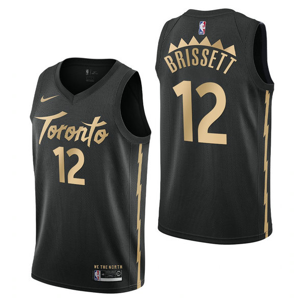 Camiseta Oshae Brissett 12 Toronto Raptors 2020-21 Temporada Statement Negro Hombre