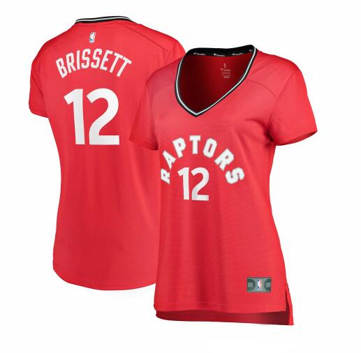 Camiseta Oshae Brissett 12 Toronto Raptors icon edition Rojo Mujer